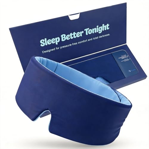 TongTuo Sleep Mask for Men, Blackout Eye Mask for Sleeping, Hypoallergenic Ultra-Lightweight Full Coverage Blindfold with Quiet Adjustable Strap, Reversible & Cooling – for Airplane Travel