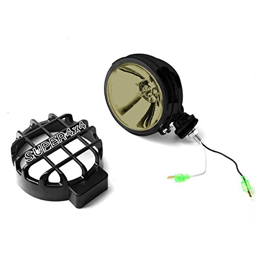 Image of Auto Dynasty 6 inch Round Fog Lights+Offroad Super 4X4 Guard+Switch Compatible with Grille /Brush /Bull bar (Smoke Lens Black Housing)