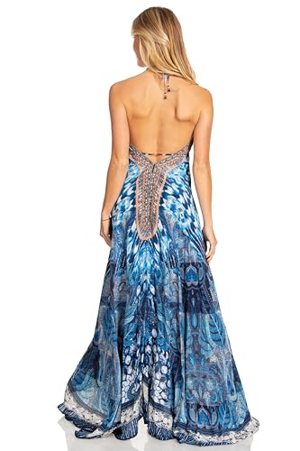 Image of Sakkas Lizi 2025 Womens Maxi High-Low Halter Handkerchief Long Dress Beach Party