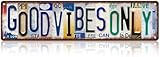 Vintage Tin Sign Good Vibes Only Aluminum Signs Street Signs Man Cave Bar Cafe Home Wall Decor 4x16 Inch For Bedroom Kitchen Garden Wall Bab Club Coffee Hanging Sign Home Decor