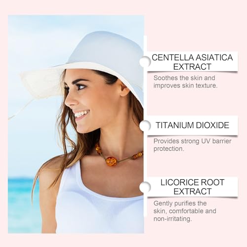 Generic SPF 60 PA+++ Broad Spectrum Sunscreen, Hydrating Brightening UV Protection Cream with Centella Asiatica & Niacinamide, Lightweight Non-Greasy for Face & Body, Suitable for All Skin Types, 50G