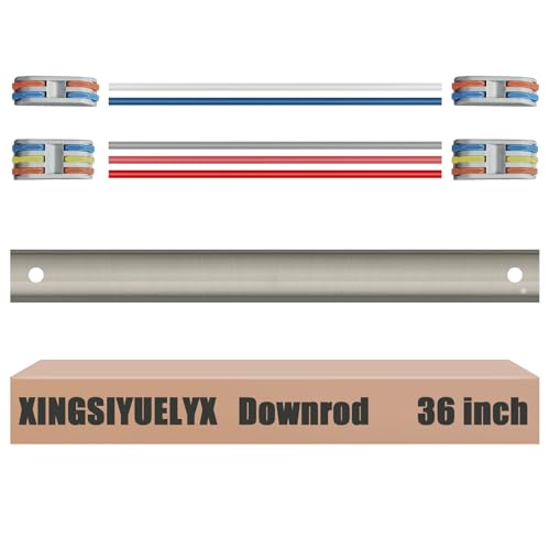 XINGSIYUELYX 36" Ceiling Fan Downrod, 【1 Outside Diameter】 Brushed Nickel Extended Downrod, including 4 Wire Connectors and 5 Extension Wires (No Threads)