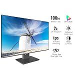 23,8 Zoll PC Gaming Monitor QHD 2560 x 1440 2K 100 Hz, 2 ms, Lautsprecher, HDR, 99% sRGB IPS LED Computer Bildschirm mit HDMI/DP-Anschlüssen, AMD FreeSync-kompatibel, VESA-Unterstützung, Schwarz – Bild 2