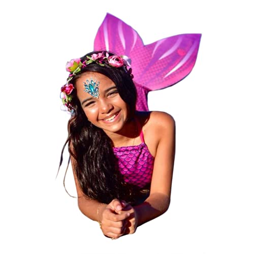 Kit Cauda de Sereia Viamar Rosa - Tamanhos 4, 6, 8, 10, 12 e 14 - Cauda de Sereia Funcional com Biqu