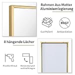 Koonmi 163 x 53 cm Standspiegel, robust Ganzkörperspiegel mit minimalistische schmaler Aluminiumrahmen, modern großer Wandspiegel stehend oder hängend für Wohnzimmer und Schlafzimmer, Gold – Bild 4