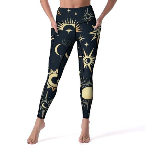 Pantalon de sport yoga imprimé céleste pour le studio de gym et jogging