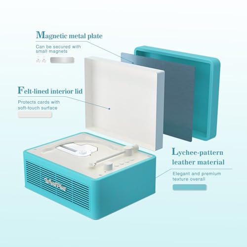 Image of CD Player with Bluetooth Speaker, High-Fidelity Sound, App-Controlled, Magnetic Display for Photos & Pins, Retro Desktop Music Player, Gift for Music Lovers (Light Blue)