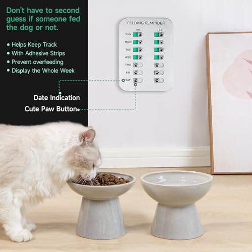 Dog Feeding Reminder, Magnetic OR Double Sided Adhesive Application, AM/PM Daily Chart Signs, Helps You Track Pets Feeding & Medication, Easy to Use on Fridge, Wall, Food Storage Bin (Silver) - Image 3