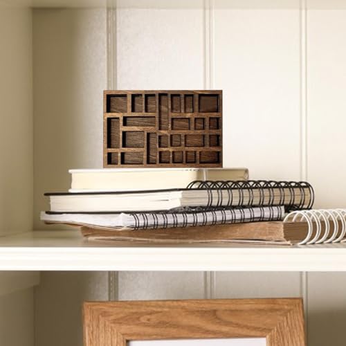 Generic Miniature Wooden Shadow Cubby Box, 25 Compartments Wall-Mounted Display Case