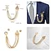 Gold Tassel Chain Brooch Lapel Pin for Men Pearl With Hanging Chain Brooch for Men Suit Fashion Tuxedo Tie Hat Scarf Collar Pins for Men Women Gifts (Gold Chain)