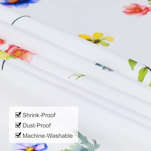 Tovaglia Rettangolare Floreale, Tovaglie Foglie Fiore Selvaggio Lavabile, Copritavolo in Tessuto Stampato Resistente Per Ristorante Primavera Estate Cucina (140x180cm) - immagine 3