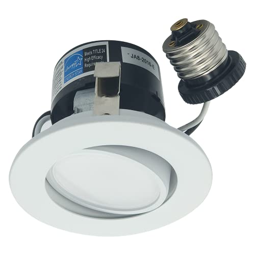 AH Lighting 3 Inch Directional and Dimmable LED Recessed Retrofit Gimbal Trim Kit, 9W, 4000K, ES Qualified, UL Listed