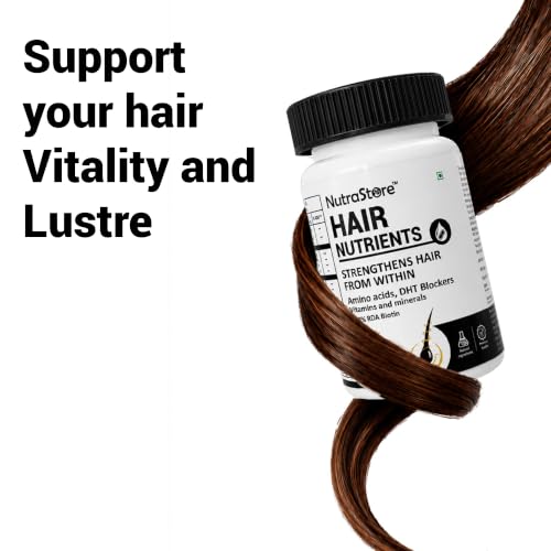 Image of NutraStore Hair Nutrients | Biotin Tablets enriched with Essential Amino Acids, Vitamins & Minerals | Added DHT Blocking Herbs for Hair Strength & Growth Support | Hair Tablets for Men & Women | 30 Tablets | Pack of 4