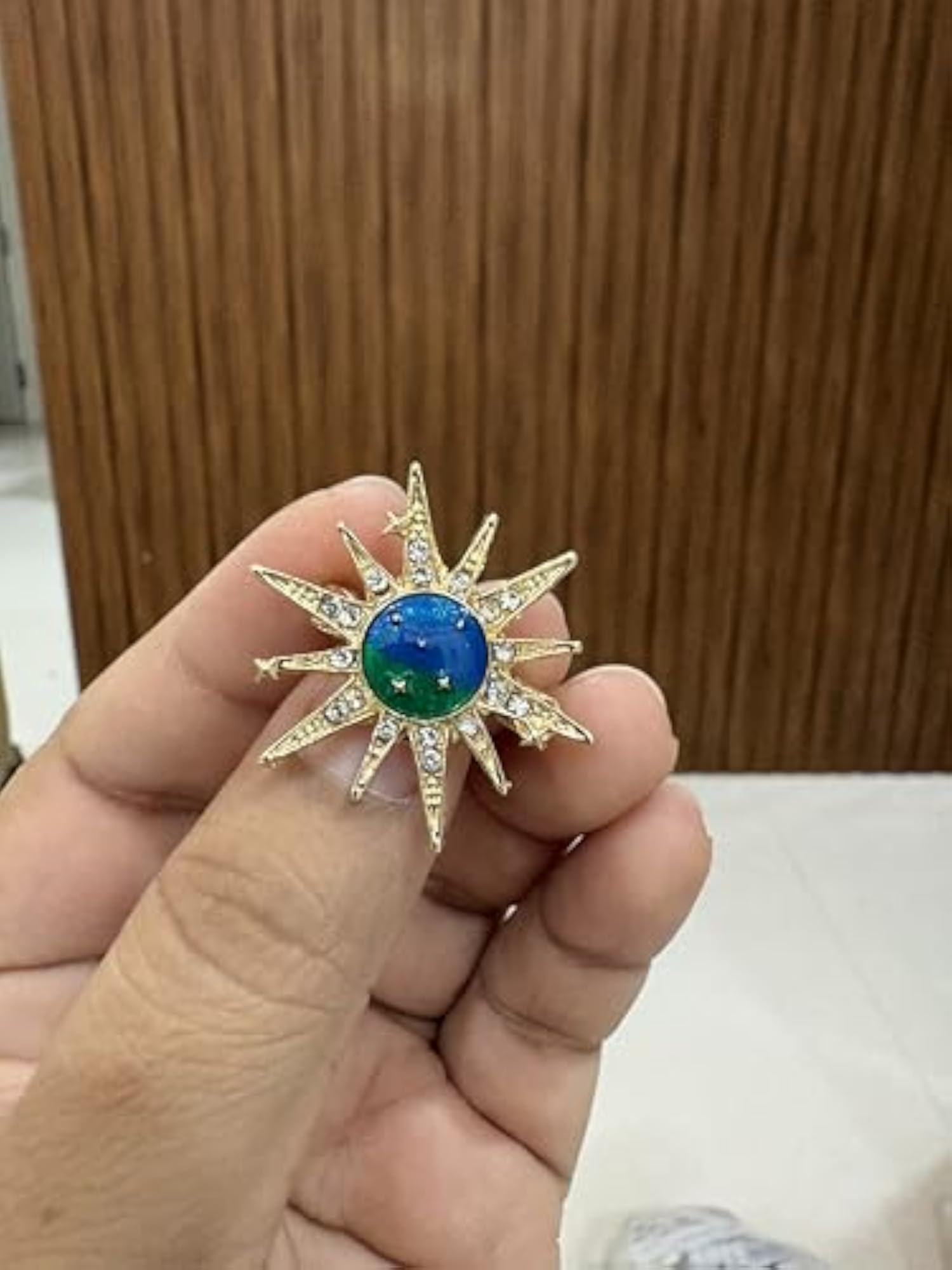 Celestial Starburst Brooch Pin for Women & Men, Luxury Accessory