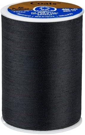 Miniatura 2 de Coats & Clark - Hilo multiusos de 400 yardas, color blanco y negro (1 negro y 1 blanco de doble resistencia - 400 yardas cada carrete - Incluye 30