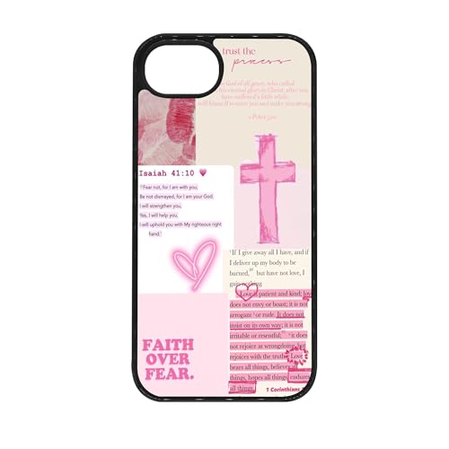 qizjio Bible Verse Phone Case Shockproof Protective Pink Cross Cases for iPhone 16e