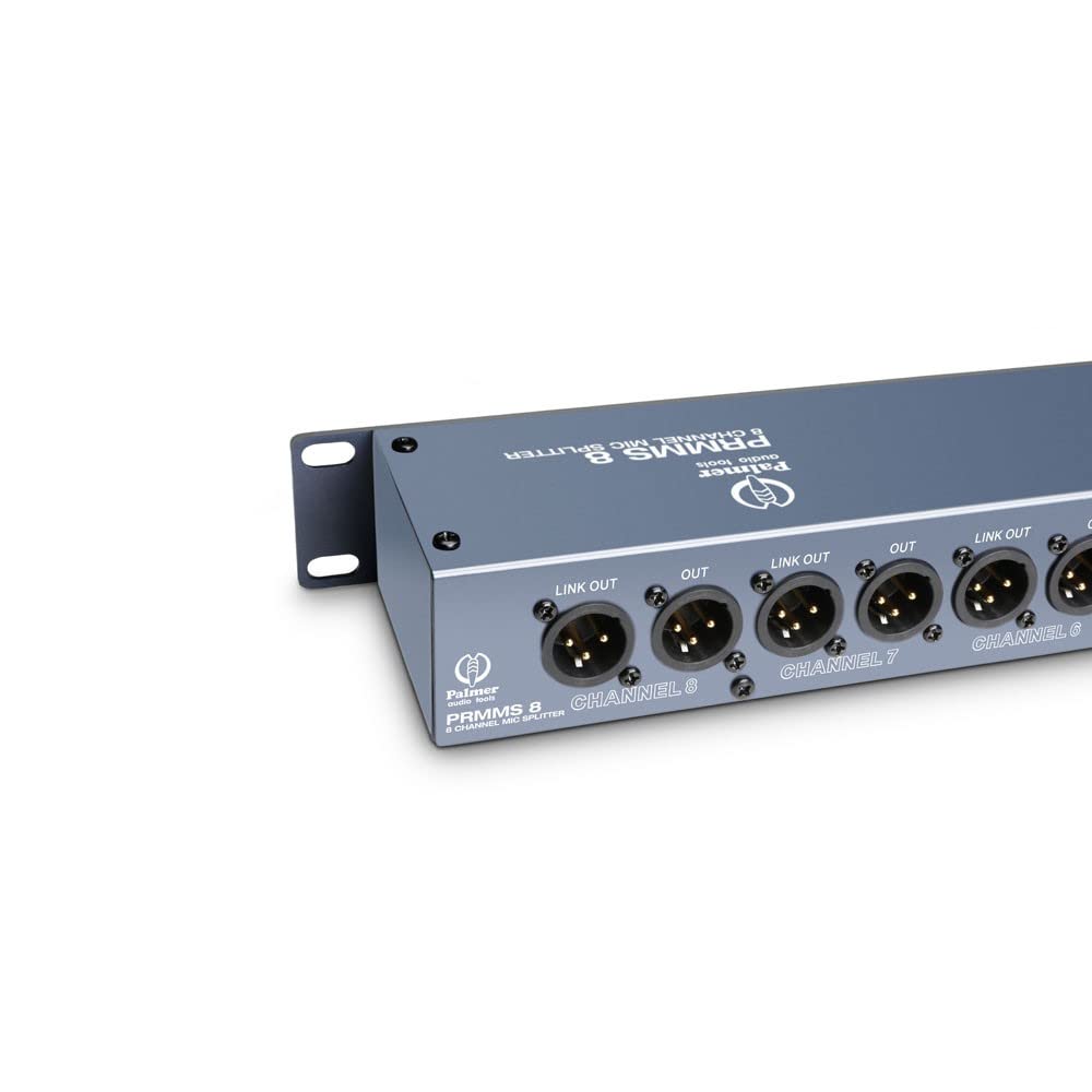 Palmer RMMS 8 - Mikrofon-Splitter, 8 symmetrische XLR Eingänge, 8-Kanal, blau, 19"
