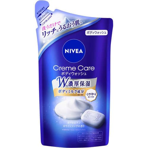 ニベア クリームケア ボディウォッシュ 濃厚泡 ボディソープ 1個 ダーマル フェイスシートマスク 1枚 (ヨーロピアンホワイトソープの香り つめかえ用360ml)