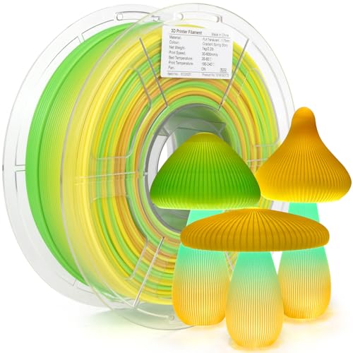 Image of iSANMATE Rapid Translucent PLA Filament 1.75mm, Multicolor Rainbow PLA, Dimensional Accuracy ±0.02mm, 1kg Spool-Spring Story