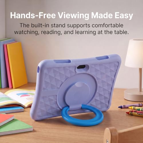 Image of ZZB 10 Inch Android 15 Tablet for Kids with Case, 8GB (3+5 Extended) RAM + 32GB Storage (Supports 1TB Micro SD), 6000mAh Long Battery, Dual Cameras, Android Tablets Tablets for Kids Purple