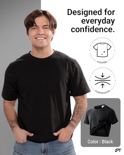 Hybrid Compression Crewneck for Gynecomastia - Men’s Shapewear T-Shirt, Breathable, Lightweight, Discreet, Comfortable2