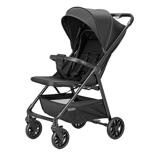 UBRAVOO Baby Stroller for Toddlers with Reclining Seat,Ultra Compact Stroller with Large Storage Basket, Canopy, Parent Handle, Lightweight Push Chair for Travel Buggy and More