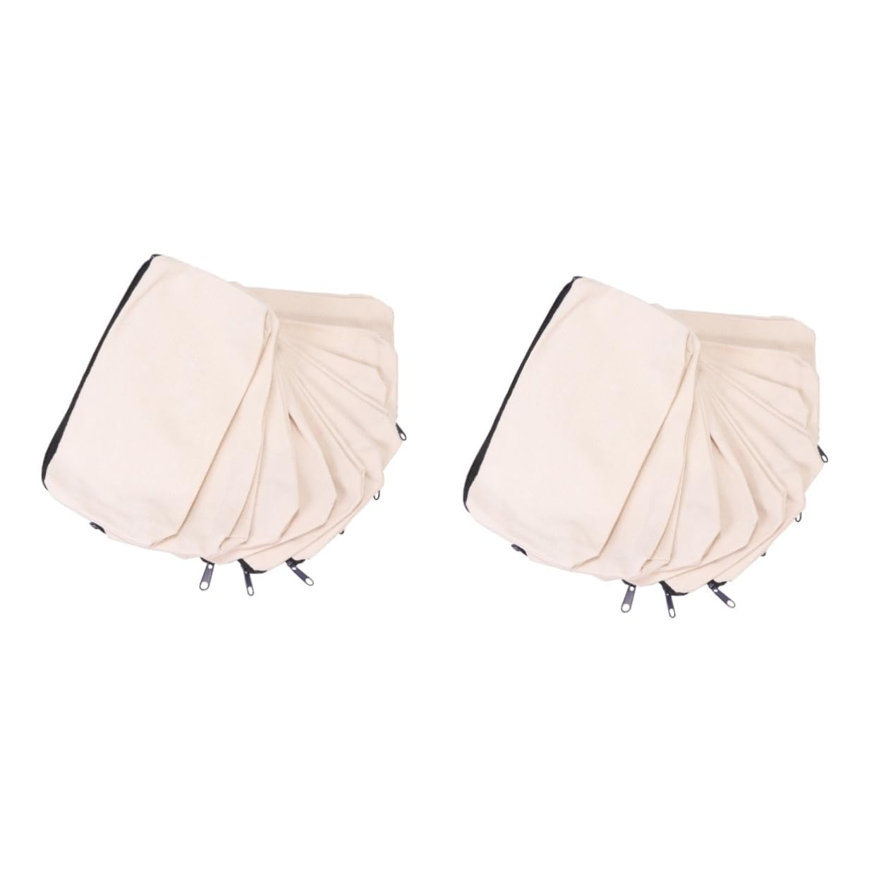 STOBOK 20piezas Bolsa De Lona Beige Cremallera para Lápices y Monedas Organizador Multiusos para Oficina y Escuela