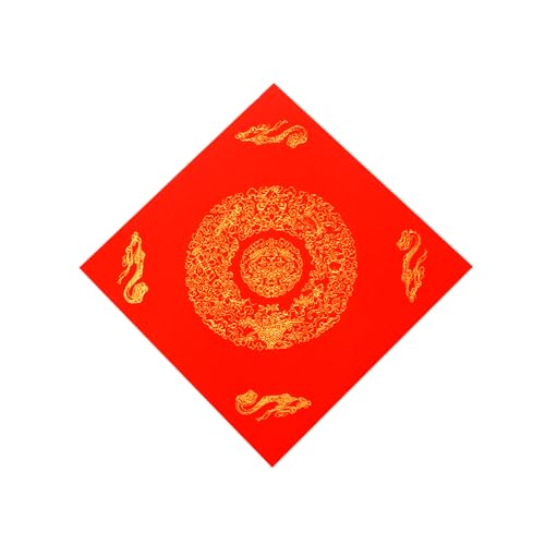 Papier de riz rouge KYMY Xuan lot de 20 feuilles motif dragon lunaire