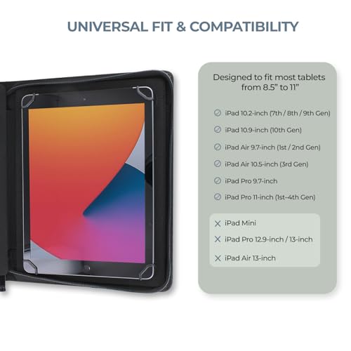 KHOMO Universal Tablet Pad Folio Zippered Case for 8.5'' up to 11'' Tablets - Carbon Fiber - VC-Universal-Carbon