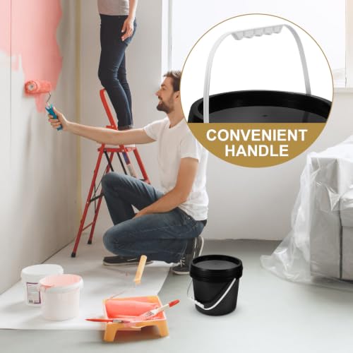Cubo de pintura de plástico PP de 4l contenedor hermético boca ancha líquidos 5