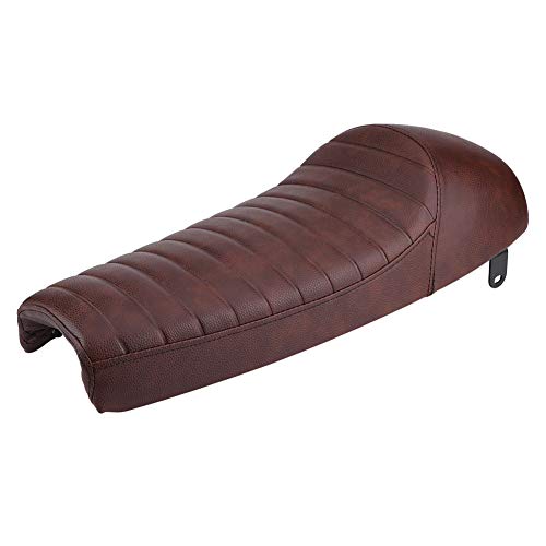 KIMISS 63cm Universal Motorcycle Cafe Racer Saddle Refit Hump Vintage Motorcycle Cushion Seat(Brown)
