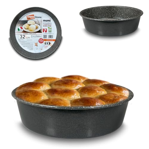 ARCA, Teglia Alta Diametro 32 cm per Forno, Antiaderente e Adatta alla Lavastoviglie, Ideale per Torte e Altre Ricette, in Alluminio, Made in Italy