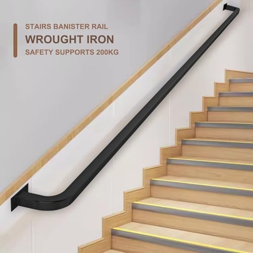 Rampe d'escalier en fer forgé haut de gamme noir pour une finition moderne