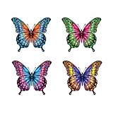 Genérico Mariposas Metálicas Decoración Exterior | Metal Plegable Realista - Decoración Exterior - Para Interior Hogar Patio Valla Porche Balcón Patio Interior Jardín Trasero Granja
