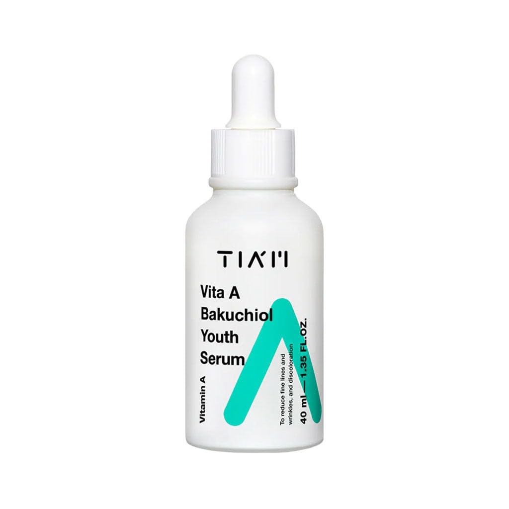 TIAM Vita A Bakuchiol Youth Serum – Intense Firming Face Serum | Face Brightening Vitamin A Serum for Face | Fish Collagen- Infused Skin Brightening K beauty Skincare Serum (1.35 fl. oz.)