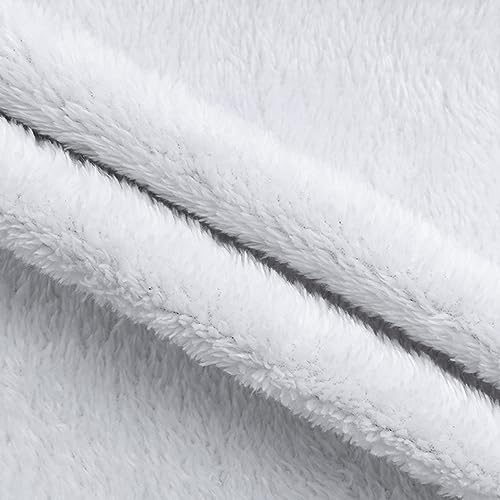Chaqueta de felpa para mujer engrosada y a prueba de viento blanca 2