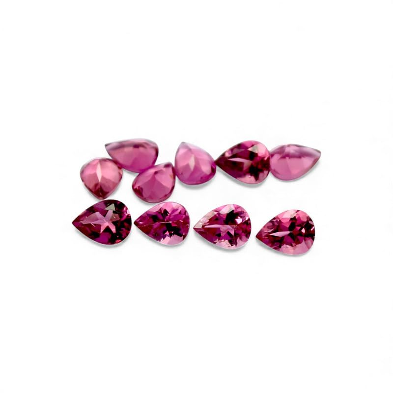 Tourmaline rose naturelle poire 3x4mm pierre précieuse facettée en vrac taille calibrée
