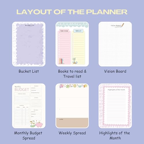 Image of Planner Kit, Planner Set Includes A5 Journal (22x17cm) 262 Pages, 120 GSM, Weekly Planner, Desk Calendar 2026, Stickers Book and Bookmark (The Street Edition)