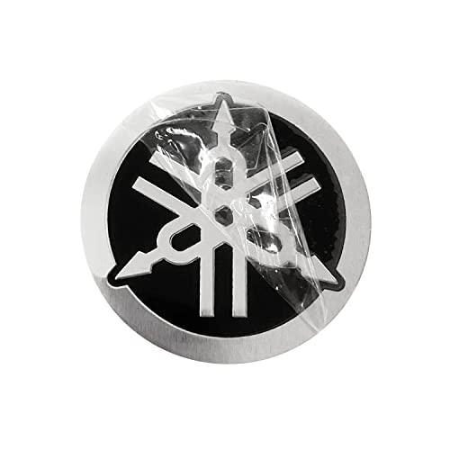 Image of 2X Aluminum Gas Tank Badge Fairing Tuning Emblem Decal Sticker for Yamaha (1.7 inch 4.3cm-Silver)