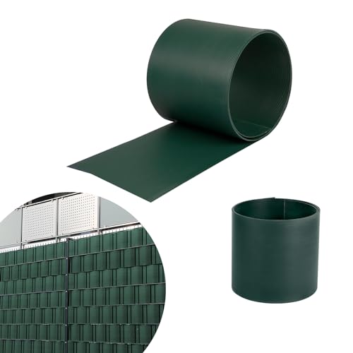 MAYTIIMO Lot de 10 bandes brise-vue pour clôture à double fil - En PVC rigide - 2,5 m x 19 cm - Brise-vue - Protection contre le vent - Pour jardin - Vert