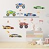Amazon.com: Amimagen Racing Cars Wall Stickers - Roads Vehicles Boys ...
