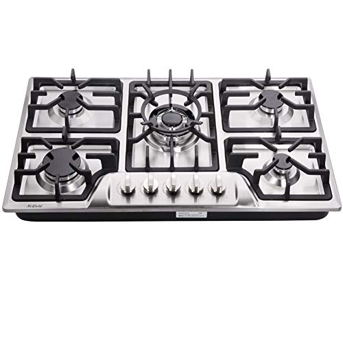Hotfield 34 Inch Gas Cooktop Dual Fuel Sealed 5 Burners Stainless Steel Gas Cooktop Drop In Gas Hob Hf5 Sa03 Gas Cooker Buy Online In India At Desertcart In Productid