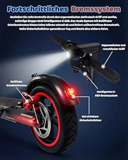 ESTVELO 8,5'' Luftreifen E-Scooter mit APP, Doppelbremsen Und Kinetische EnergierüCkgewinnungssystem, Bis Zu 30km Reichweite & 120Kg Traglast, mit StraßEnzulassung (30KM+Handyhalterung+Schloss)