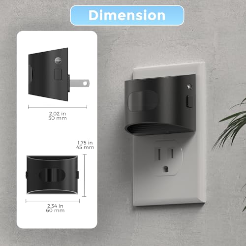 Image of L LOHAS LED Night Light with Motion Sensor & Dusk to Dawn Sensor, Night Lights Plug into Wall with 30-100lm Adjustable Brightness, Dimmable Night Light for Bathroom, 5000K Daylight White, 2 Pack