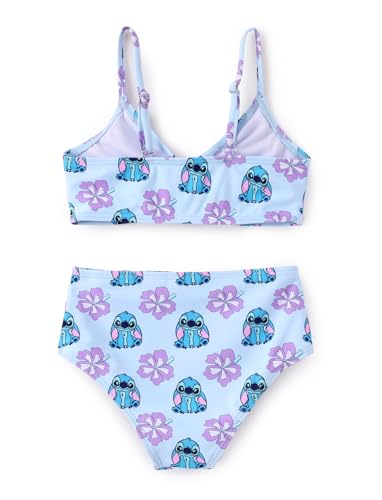 Image of Disney Stitch Minnie Mouse Bikini Swimsuit, 2 Piece Toddler Girls Bathing Suit, Swimwear with Straps & Bow, UPF 50+ Rashguard