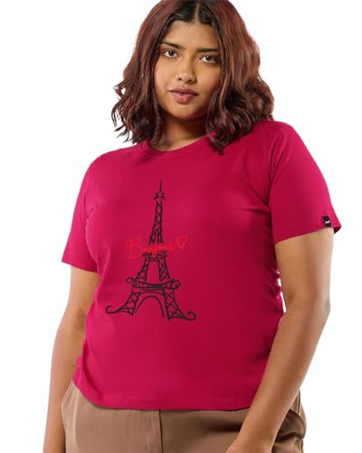 T-shirt graphique femme en pur coton Bewakoof