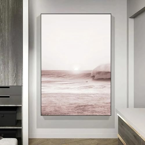 Art mural fleurs roses pour habiller un mur vide avec un grand tableau nature encadré 70x100