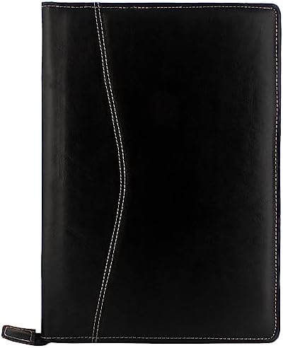PU Faux Leather Deluxe B4 Size Document Holder 20 Leafs Zipper File Folder Organizer for Certificates, Marksheets, Degrees, Interview Portfolio, Important Papers (Black, File Folder)