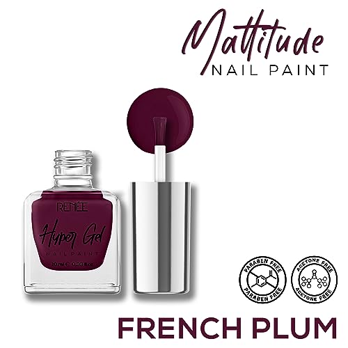 RENEE Hyper Gel Nail Paint- French Plum 10ml | Quick Drying, Glossy Finish, Long Lasting, Chip resisting Formula with High Shine Polish | Acetone &... - Image 5