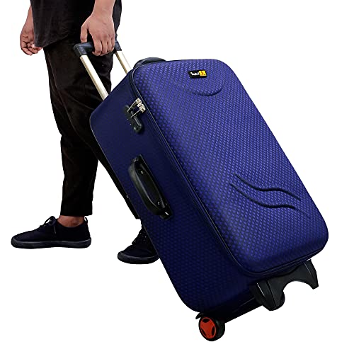 Skyline-TrolleySuitcase-Soft-Shell-Luggage-Antiscratch-Polyester-Speedwheel-Travel-Suitcase-Bag-With-2-Wheels-Navy-Blue-20
